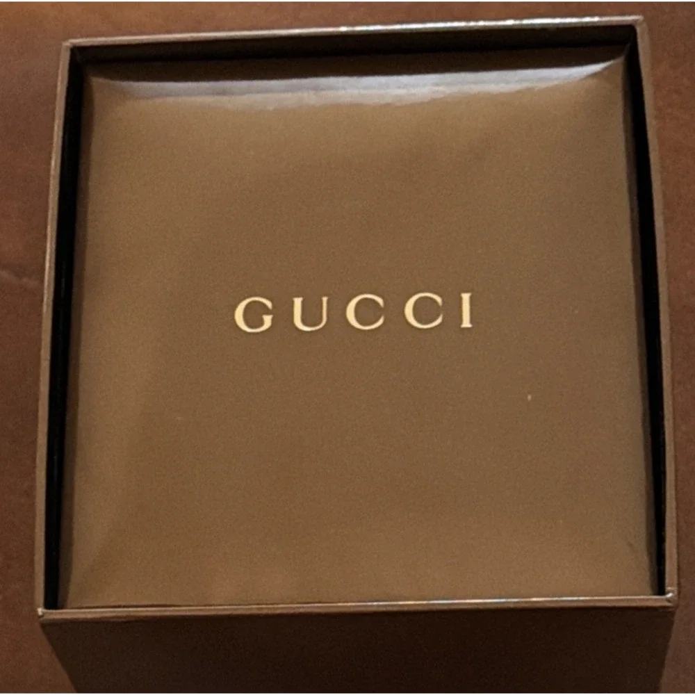 Gucci Watch Box Presentation Brown Cardboard Display Gift Empty With Booklet